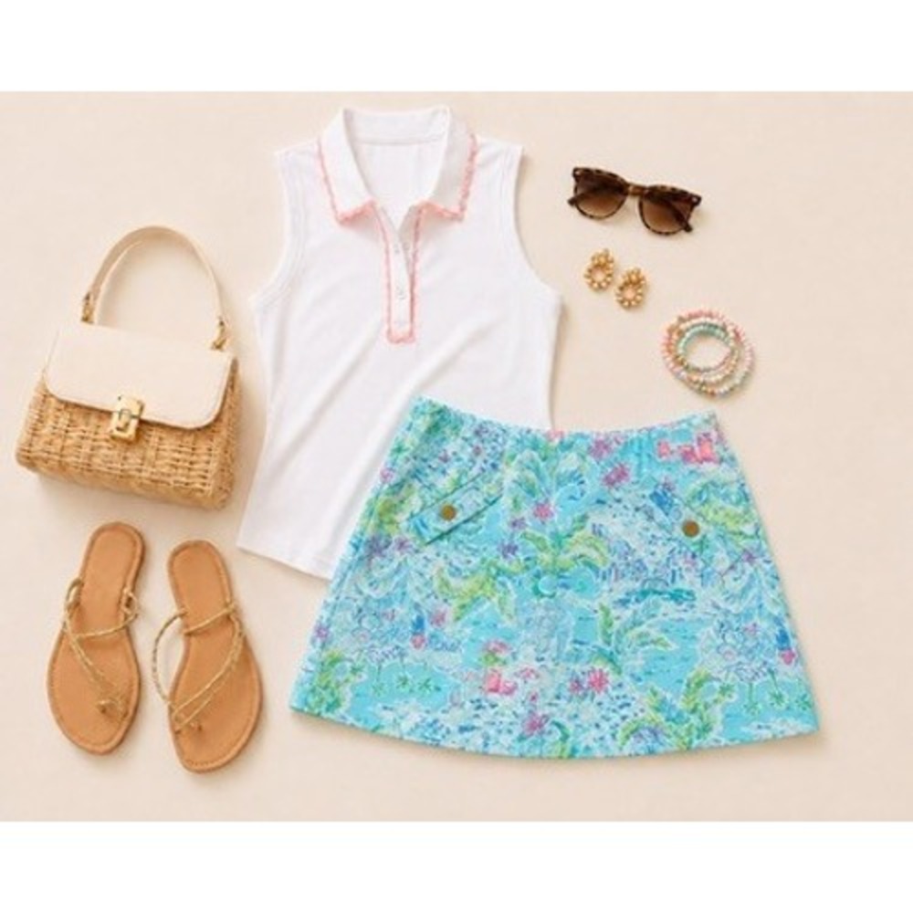 Lilly Pulitzer Madison "What a Lovely Place" Print Mini Skort Size Small
